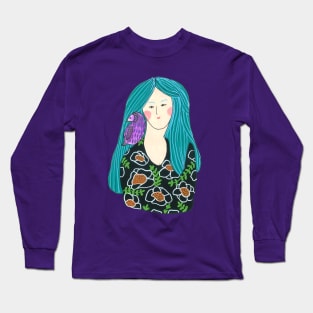 Girl with a bird Long Sleeve T-Shirt